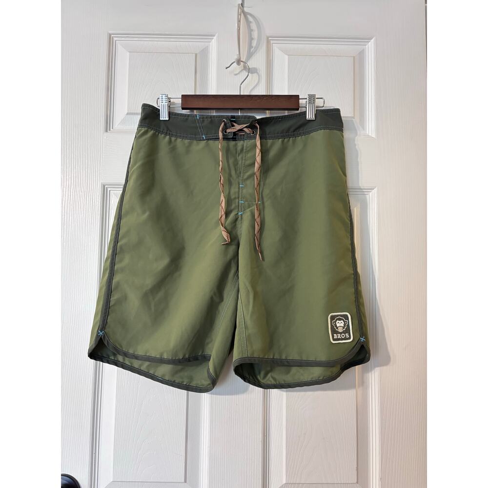Howler Brothers Board Shorts Men’s Size 32 Green Swim Surf Trunks Drawstring
